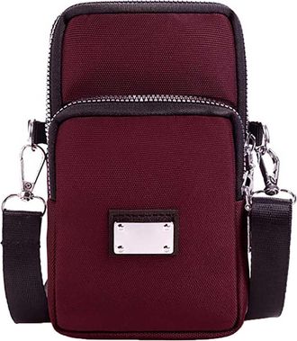 Generic Solid Color Versatile Mobile Phone Bag Small Crossbody Bag Vertical Change Bag Girls Leather Bags (Purple, One Size)