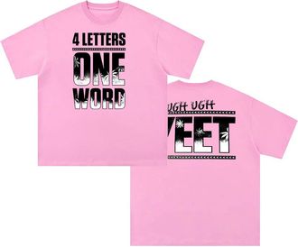 Generic Jey USO Four Letters One Word Yeet T-Shirt Crewneck Short Sleeve Cotton Tee Women Men Streetwear Tops (Pink,3XL)