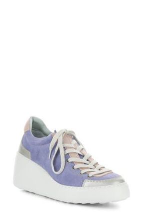 FLY London Dufy Platform Wedge Sneaker in Silver/Plpink/Violet at Nordstrom Rack, Size 10-10.5Us / 41Eu