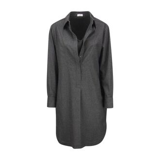 Brunello Cucinelli Gray Wool Casual Womens Dress