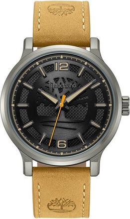 Timberland Driscoll Leather Strap Watch, 43mm in Tan /Brown Light at Nordstrom