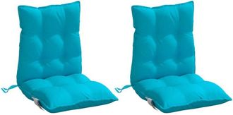 vidaXL Cojines De Silla De Respaldo Bajo 2 Uds Tela Oxford Turquesa Vidaxl