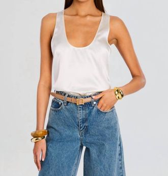 Retrofête Dori Silk Top In Bone