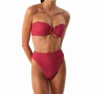 Vix Jill Square Bandeau Bikini Top In Red