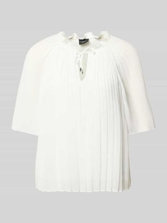 s.Oliver Black Label Regular Fit Blusenshirt in Plissee-Optik in Offwhite, Gr&ouml;&szlig;e 34