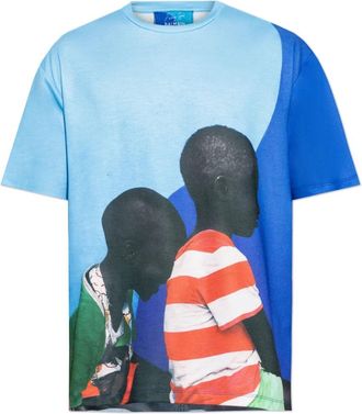 Balmain T-shirt met korte mouwen - Heren - T-shirts - Blauw - XS - Katoen - Tops