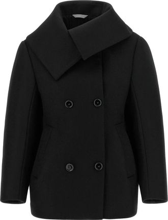 Balenciaga Caban met hoge hals - Dames - Mantel - Zwart - XS - Katoen - Jassen
