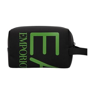 Emporio Armani Washbag met oversized logo - Dames - Tassen - Zwart - Maat: ONE Size Poliester