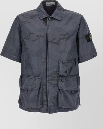 Stone Island short sleeve camouflage shirt multi pockets