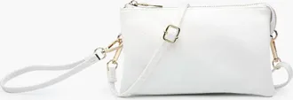 Jen & Co. Womens Riley Crossbody Purse With Guitar Strap In White