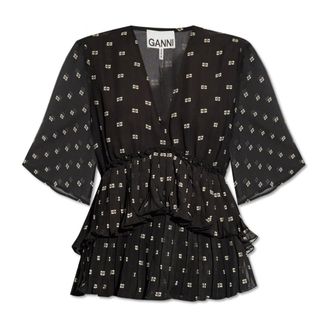 Ganni Donna, Camicette, Nero, M, new