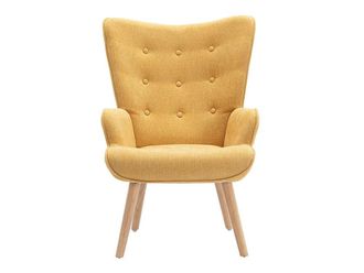 VENTE-UNIQUE.COM Sill&oacute;n cl&aacute;sico tela amarillo