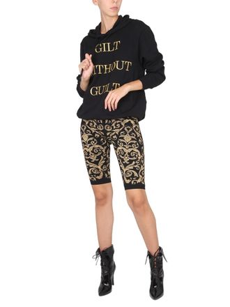 Moschino Womens Gilt Without Guilt Sweatshirt - Black Cotton - Size EU 38 (Womens)
