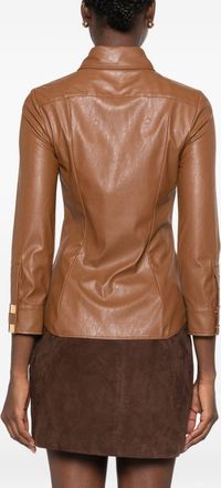 Elisabetta Franchi Faux-Leather Shirt - Brown