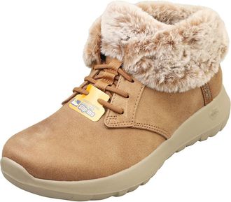 Skechers Womens On-The-Go Joy Cozy Charm Slip-On Sneakers, Chestnut Textile, 6.5 UK