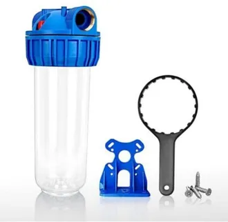 OEM Bo&icirc;tier Filtre &Agrave; Eau - 10 Pouces - Entr&eacute;e Sortie En Laiton 1 Pouce - Transparent Renforc&eacute; - Pour Syst&egrave;me De Filtration Domestique - Unit&eacute;