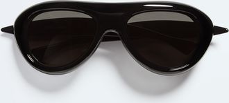 Bottega Veneta Sardine Aviator Sunglasses - Black - Unisex - U