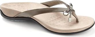 Vionic Womens Bella Toe Post Sandal In Pewter