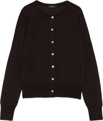 Aragona fine-knit cardigan - women - Fabric - 38 - Brown