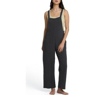 Billabong Pacific Time Cotton Gauze Jumpsuit in Black Sands at Nordstrom, Size X-Large