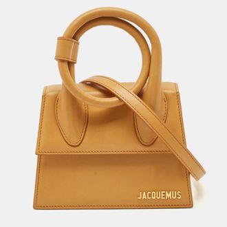 Jacquemus Le Chiquito Noeud Tan Leather Top Handle Bag