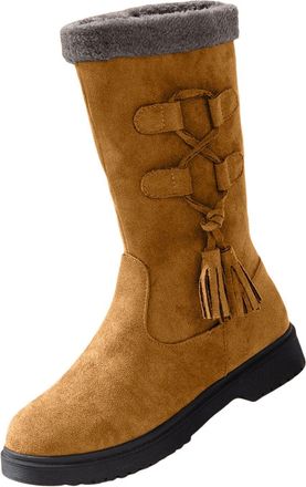 Generic Womens High Performance Warm Boots Soft and Comfortable Can Adapt to The Cold and Harsh Environment Boots Wide Calves Women (Brown, 7.5)