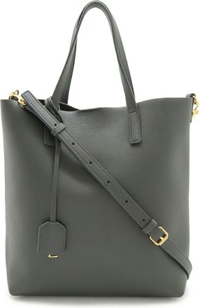 Saint Laurent Gray Leather Tote Bag (Pre-Owned)