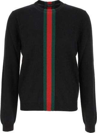 Gucci Truien & Vesten, Heren, Zwart, 2Xl, Wol, Cashmere trui met Web intarsia