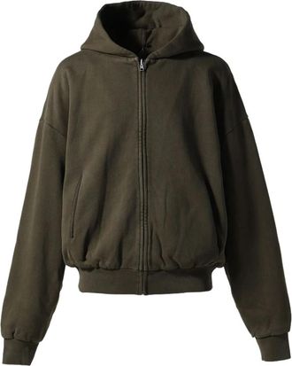 Entire studios Thermal Hoodie - Dames - Vesten met rits - Groen - S - Katoen - Hoodies & sweatvesten