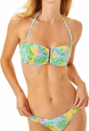 Lilly Pulitzer Jessa Bandeau Swim Top In Bluette Make Lemonade