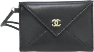 Chanel Pre-owned Clutches, female, Black, Size: ONE SIZE Pre-owned Card Case