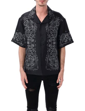 Amiri Bandana Paint Oversized Bowling Shirt