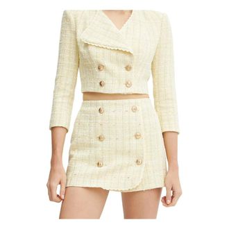 Elisabetta Franchi Falda Lurex Boucl&eacute; - Skirts - Mujer - Amarillo - L