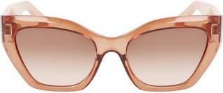Ferragamo Gancini 54mm Rectangular Sunglasses in Transparent Brown at Nordstrom Rack