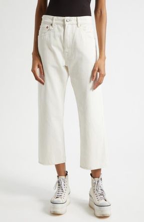 R13 X-BF Crossover Wide Leg Jeans in Holden White Selvedge at Nordstrom, Size 26