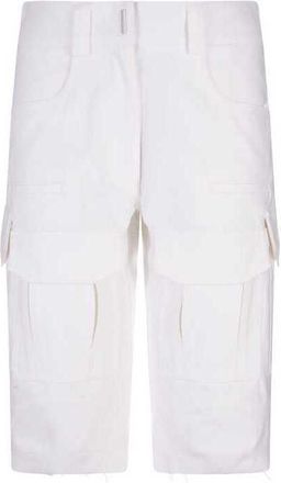 Givenchy Womens White Cargo Bermuda Shorts, Size 0