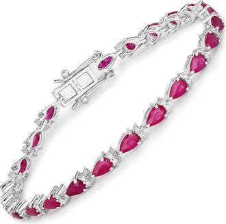 Diana M. Jewels Mozambique Ruby ( Better ) Pears 5x3mm - 25Pcs + White Diamond F/C Round 1.20mm( I1-I2/I color ) - 50Pcs ( Box Lock With Double Safety )
