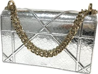 Dior Pre-owned Leather dior-bags - Dames - Vintage Schoudertas - Grijs - ONE Size - Leer - Vintage