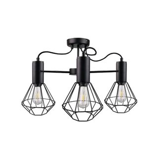 Netlighting Lars Multi Arm Semi Flush Ceiling Light Black 60cm 3x E27