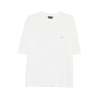 Emporio Armani T-Shirts, male, White, Size: 2XL Over-fit Jersey T-Shirt