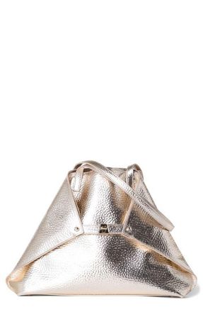 Akris Medium AI Metallic Calfskin Leather Tote in 033 Stucco Metallic at Nordstrom