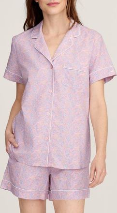 Petite Plume Brushed Cotton Twill Short Pajamas in Pink at Nordstrom, Size X-Large