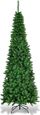 Costway Costway &Aacute;rbol De Navidad Artificial Con Luces Led De Blanco C&aacute;lido Con Soporte De Metal Y Agujas De Pvc Navidad Decoraci&oacute;n 210cm