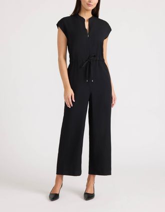 Ellen Tracy Womens Crinkle Jumpsuit