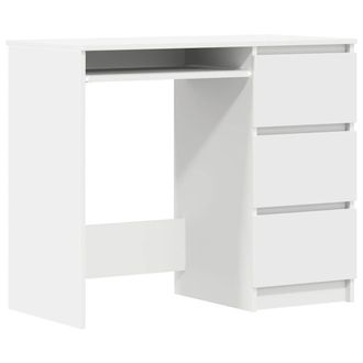 vidaXL Vidaxl Escritorio De Madera Contrachapada Blanco 90x45x76 Cm