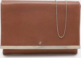 Carolina Herrera Brown Leather Chain Clutch