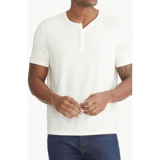 UNTUCKit Ecosoft Short Sleeve Henley in White at Nordstrom, Size Xx-Large
