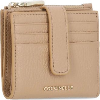 Coccinelle Leren portemonnee met ritssluiting - Beige