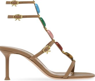 Gianvito Rossi Shanti 70 Sandal in Brown Nappa at Nordstrom, Size 41.5