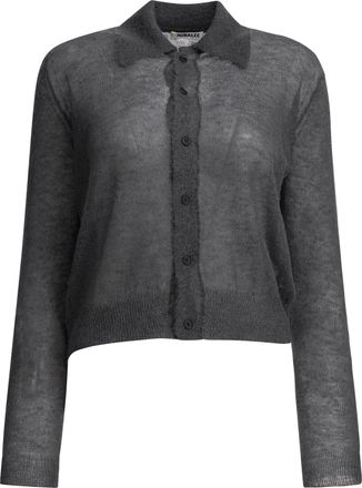 Auralee Mohair Wool Cardigan Knitwear Grey-Donna